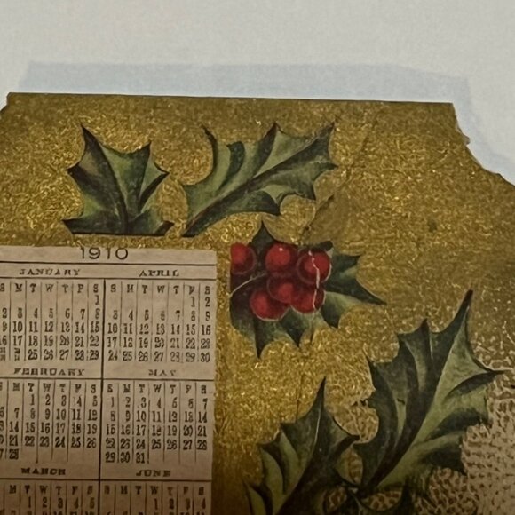 1909 Happy New Year Post Card with 1910 Calendar - Picture 2 of 7